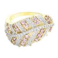 Gouden ring met roze saffieren