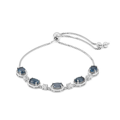 Zilveren armband met Londen-blauwe topaasstenen