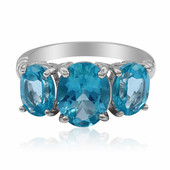 Zilveren ring met een Paraiba-blauwe topaas