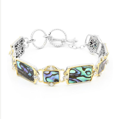Zilveren armband met Abalone schelpen (Dallas Prince Designs)