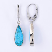 Zilveren oorbellen met Blauwe Atacama Opaal