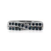Zilveren ring met Hemelsblauwe Diamanten I1