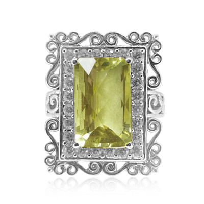 Zilveren ring met een Ouro Verde kwarts (Dallas Prince Designs)