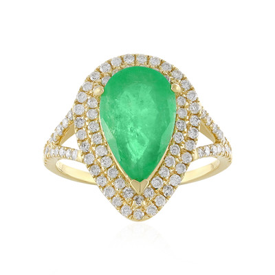 Gouden ring met een Ethiopische smaragd (AMAYANI)