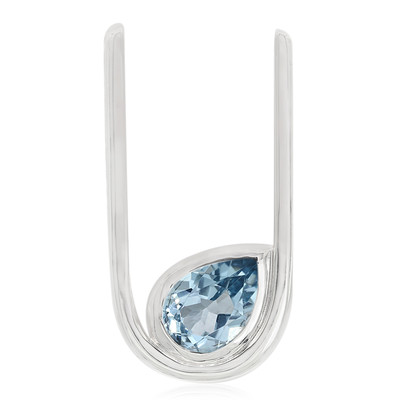 Zilveren hanger met een hemel-blauwe topaas (MONOSONO COLLECTION)