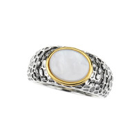 Zilveren ring met een parelmoer