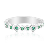 Zilveren ring met Zambia-smaragdstenen