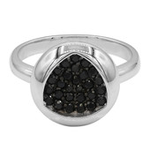 Zilveren ring met zwarte spinelstenen