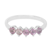 Zilveren ring met roze koper toermalijnen