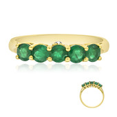 Gouden ring met AAA Zambia smaragden