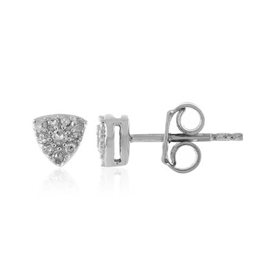 Zilveren oorbellen met I1 (I) Diamanten