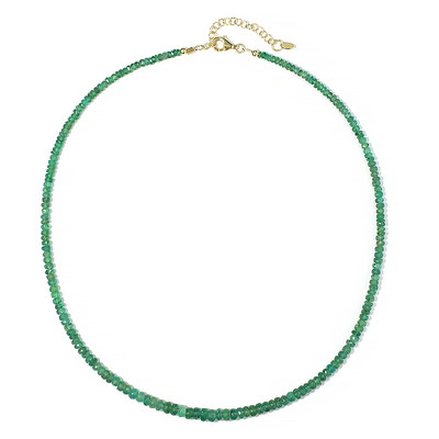 Zilveren halsketting met Zambia-smaragdstenen
