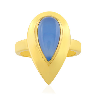 Zilveren ring met een Blauwe chalcedoon (MONOSONO COLLECTION)
