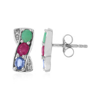 Zilveren oorbellen met Socoto smaragden