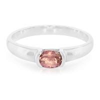 Zilveren ring met een Nigeriaanse roze toermalijn
