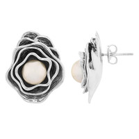 Zilveren oorbellen met Ming Parels