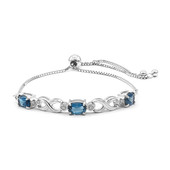 Zilveren armband met Londen-blauwe topaasstenen