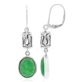 Zilveren oorbellen met groene agaten (Nan Collection)