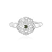 Zilveren ring met een I2 Groene Diamant