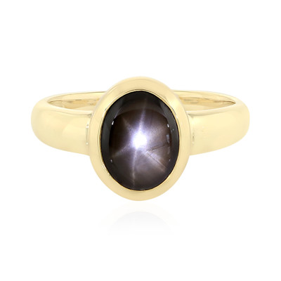 Gouden ring met een zwarte ster saffier (La Revelle)
