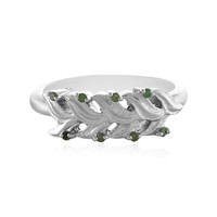 Zilveren ring met I2 Groene Diamanten