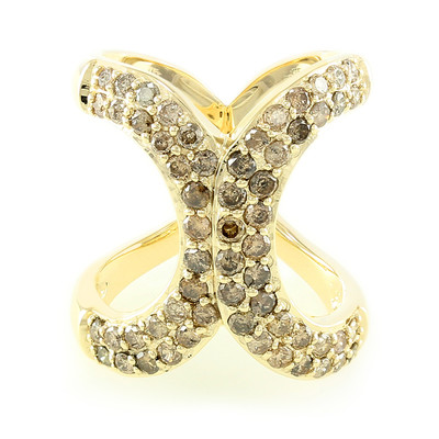 Gouden ring met Champagne Diamanten (Annette)