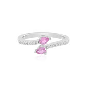 Zilveren ring met roze saffieren