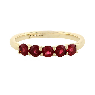 Gouden ring met edele rode spinelstenen (La Revelle)