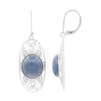 Zilveren oorbellen met blauwe opalen