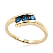 Gouden ring met blauwe SI2 diamanten