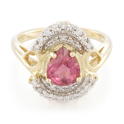 Gouden ring met een roze koper toermalijn