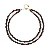 Zilveren halsketting met rode tijgerogen (Riya)