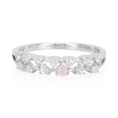 Zilveren ring met een roze saffier