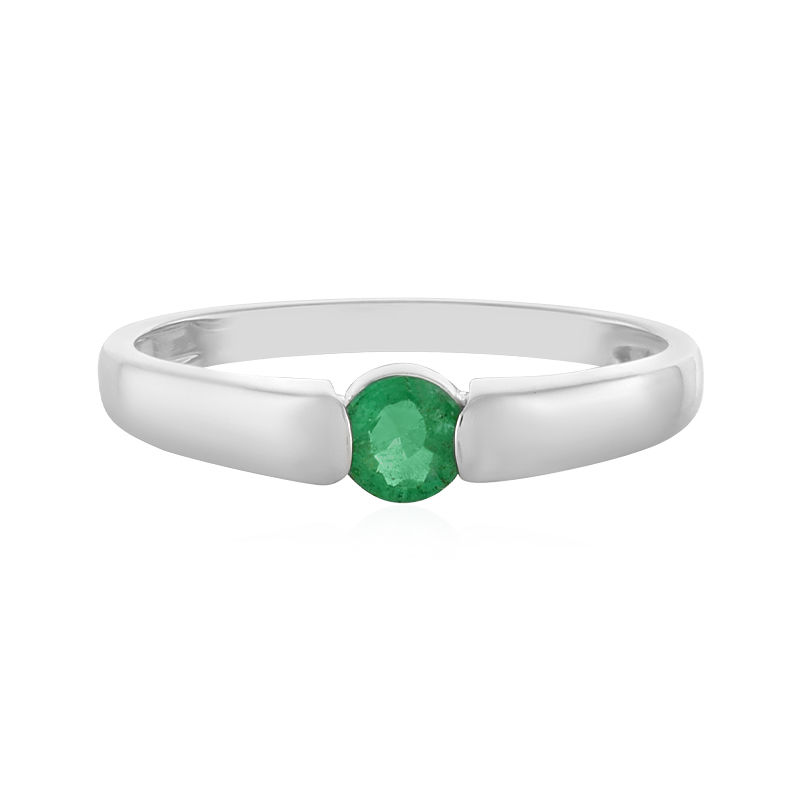 meer metgezel preambule Platinaen ring met een Columbiaanse smaragd-3098GP | Juwelo sieraden