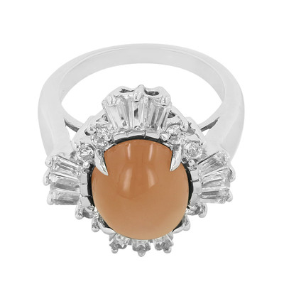 Zilveren ring met een Oranje Maansteen