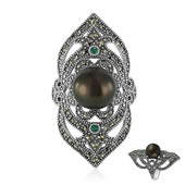 Zilveren ring met een Tahiti parel (Annette classic)