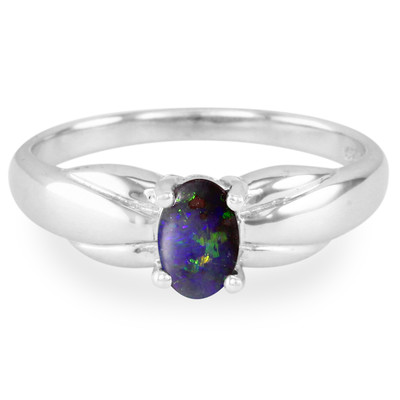 Zilveren ring met een Boulder opaal