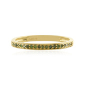 Gouden ring met I4 Groene Diamanten