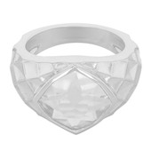 Zilveren ring met een witte kwarts (MONOSONO COLLECTION)