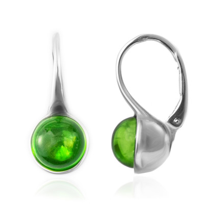Zilveren oorbellen met Groene Colombiaanse Barnstenen (dagen)