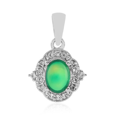 Zilveren hanger met een Groene Ethiopische Opaal
