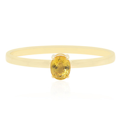Gouden ring met een gele saffier