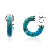 Zilveren oorbellen met Turquoise mozaïeken (Dallas Prince Designs)