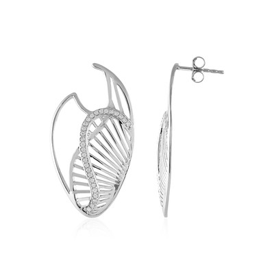 Zilveren oorbellen met zirkonen (SAELOCANA)