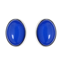 Zilveren oorbellen met Blauwe Colombiaanse Barnstenen