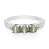 Zilveren ring met kattenoog-alexandrietstenen (Molloy)