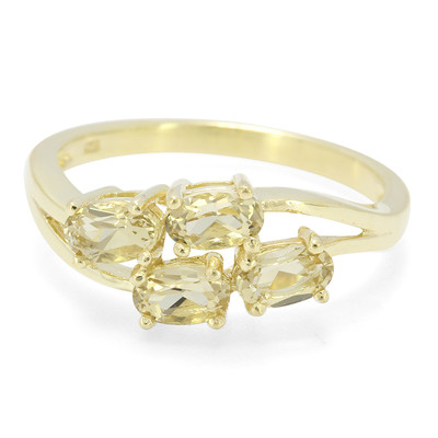 Gouden ring met Amazone-berilstenen