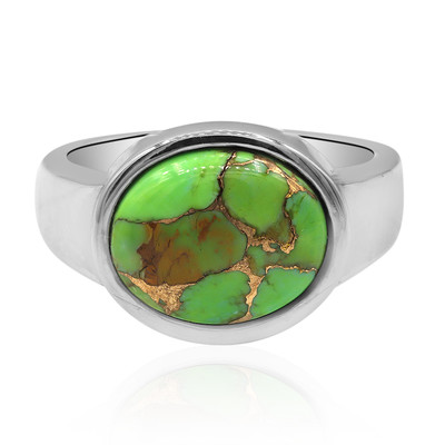 Zilveren ring met een Groene Kingman Mohave Turkoois