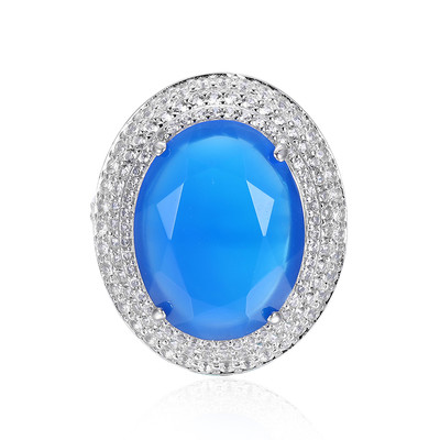 Zilveren ring met een Blauwe agaat