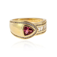 Gouden ring met een roze toermalijn (de Melo)